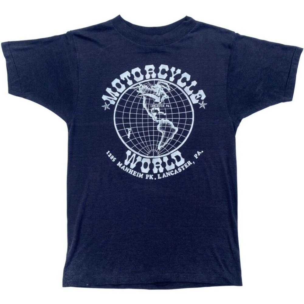 Vintage 70’s 2-sided Motorcycle World Biker Tee Harley Bad Ass